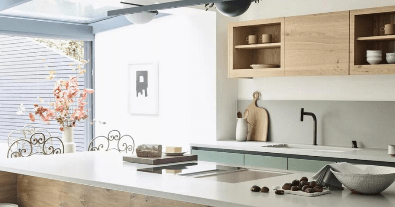 ide kitchen set modern dengan kayu